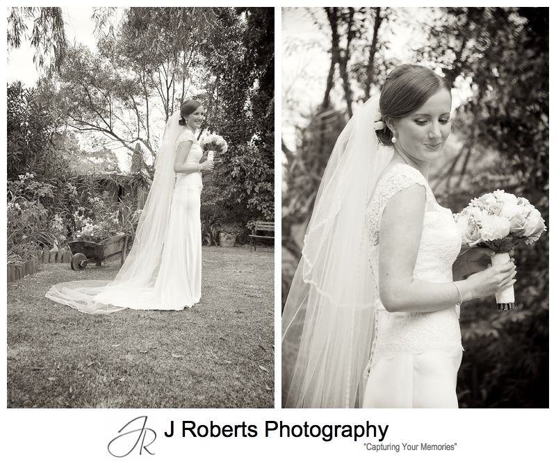 Sepia portraits of a bride - sydney wedding photography 
